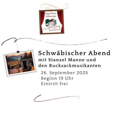 Schwäbischer Abend mit Stanzel Manne        am 26. September 2025