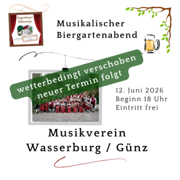 Biergartenabend wetterbedingt verschoben