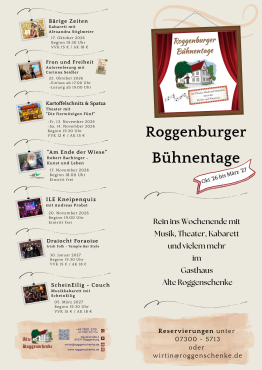 Gesamtübersicht Roggenburger Bühnentage `26 / `27